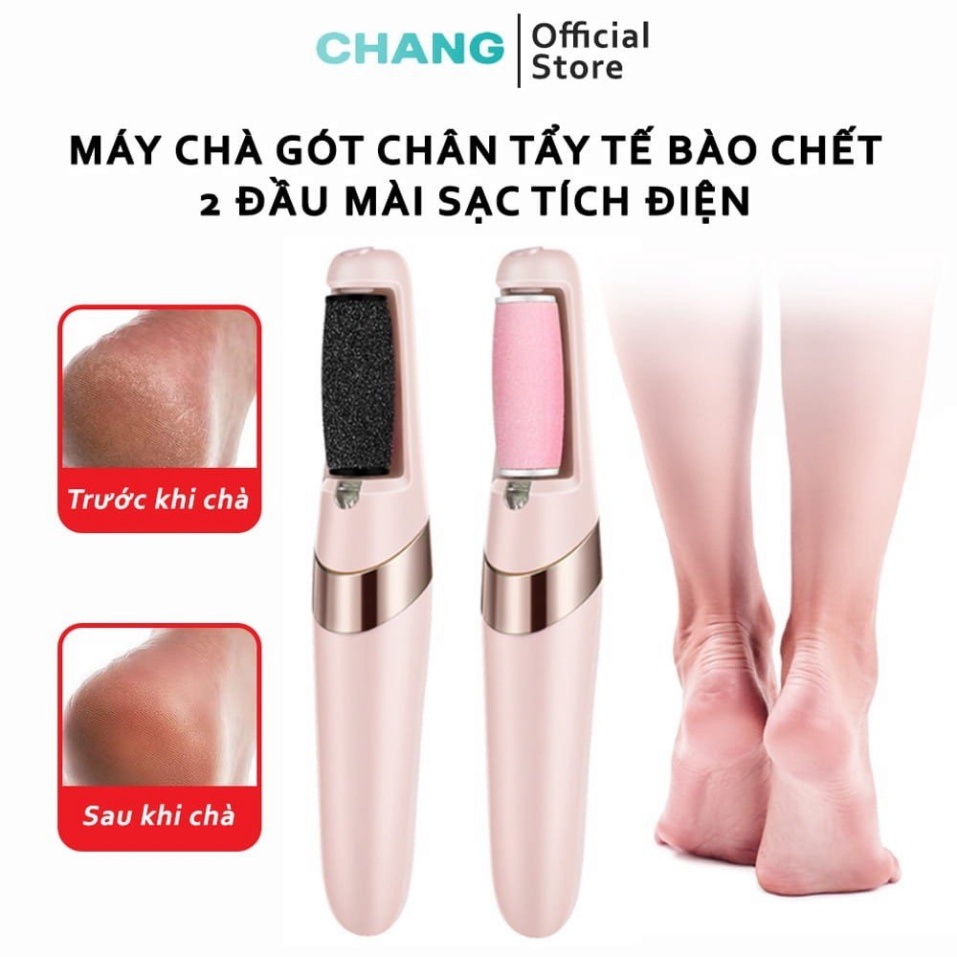 Máy Chà Gót Chân Tự Động, Tẩy Tế Bào Chết Tại Nhà Sạc Pin Tích Điện 2 Đầu Mài