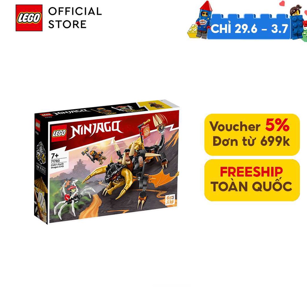 [Mã LIFEMC06CBAU giảm 50k đơn 350k] LEGO Ninjago 71782 Rồng Thần Tiến Hóa Của Cole (285 Chi Tiết)