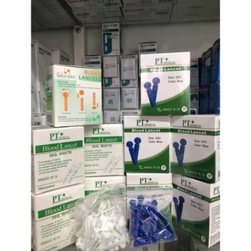 ✅[HỘP 100 CÂY] Kim lấy máu kim chích máu cho máy đo thừ đường huyết kim lấy máu dẹp 2 cạnh và kim chích máu tròn 4 cạnh
