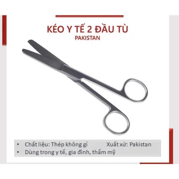 ❤️[HÀNG ĐẸP] Kéo y tế 16cm Thẳng 2 Đầu Tù , kéo y tế cắt thuốc thẳng 2 hai đầu tù, kéo inox thẳng tù các size