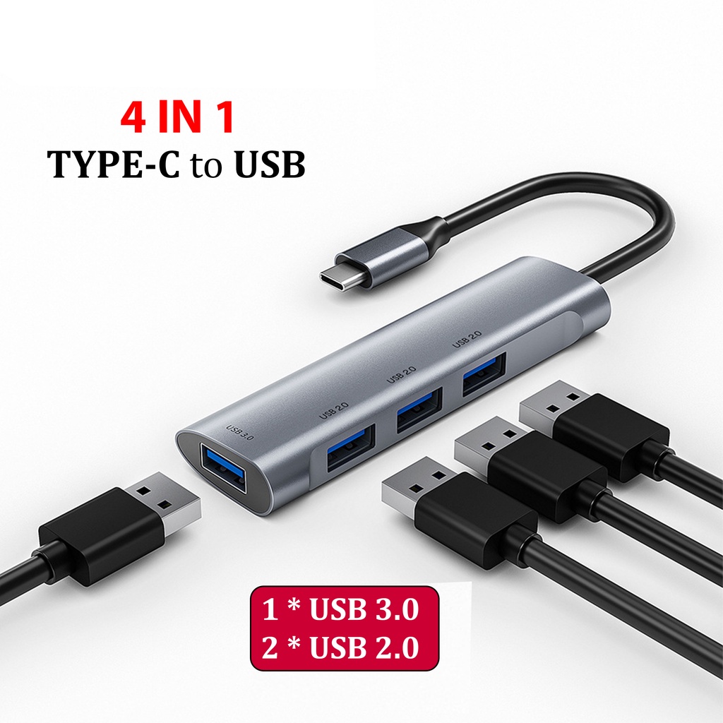 Hub Type C Và Hub USB 3.0 - Cổng Chuyển Đổi HUB USB Type-C - USB 3.0 to ...