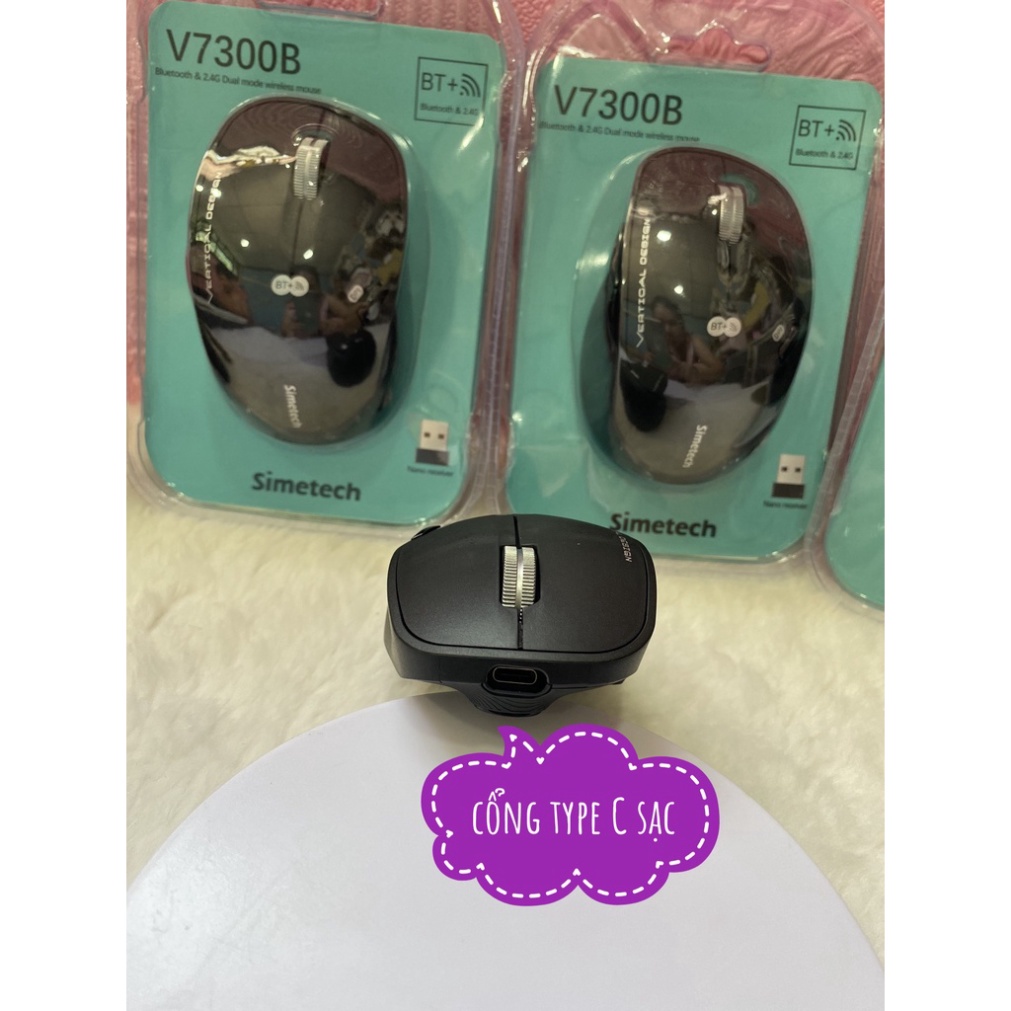 CHUỘT BLUETOOTH Simetech V7300B chính hãnh(bluetooth-3.0-5.0+wireless ...