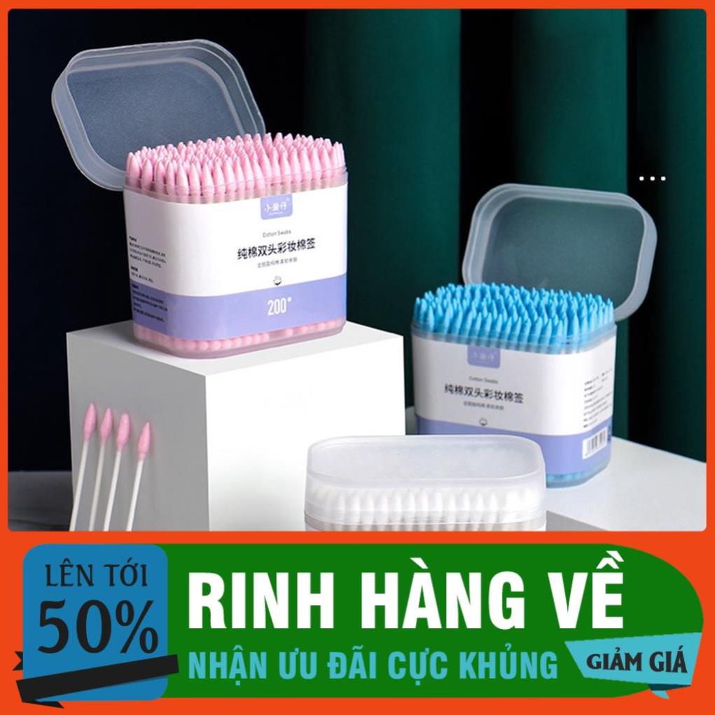 Hộp 200 Tăm Bông Ngoáy Tai 2 Đầu, Bông Ráy Tai Dùng 1 Lần Tiện Lợi ...