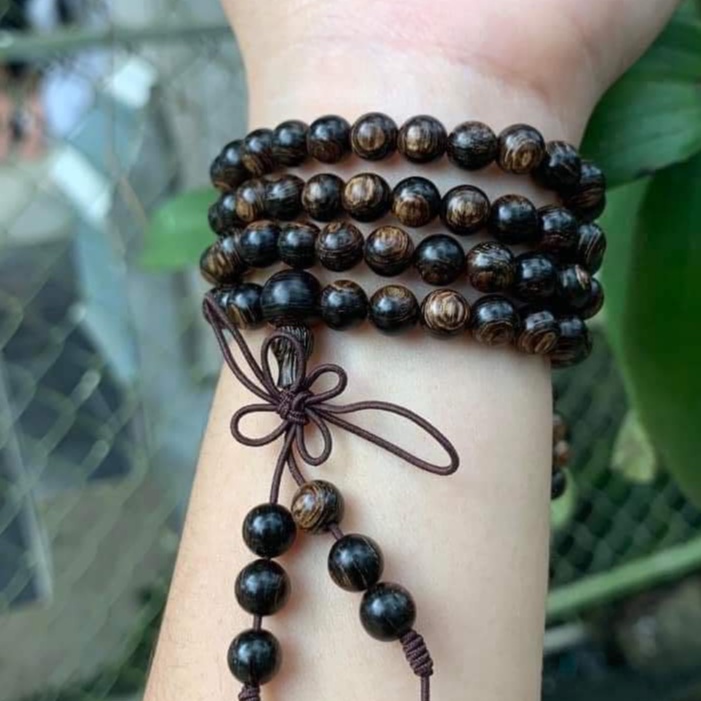 [PHONG THỦY CẢI MỆNH]Vòng Trầm Hương phong thủy 108 Hạt - Trầm Sánh Size hạt 6/7/8mm Mang Lại Tài Lộc May Mắn Bình An