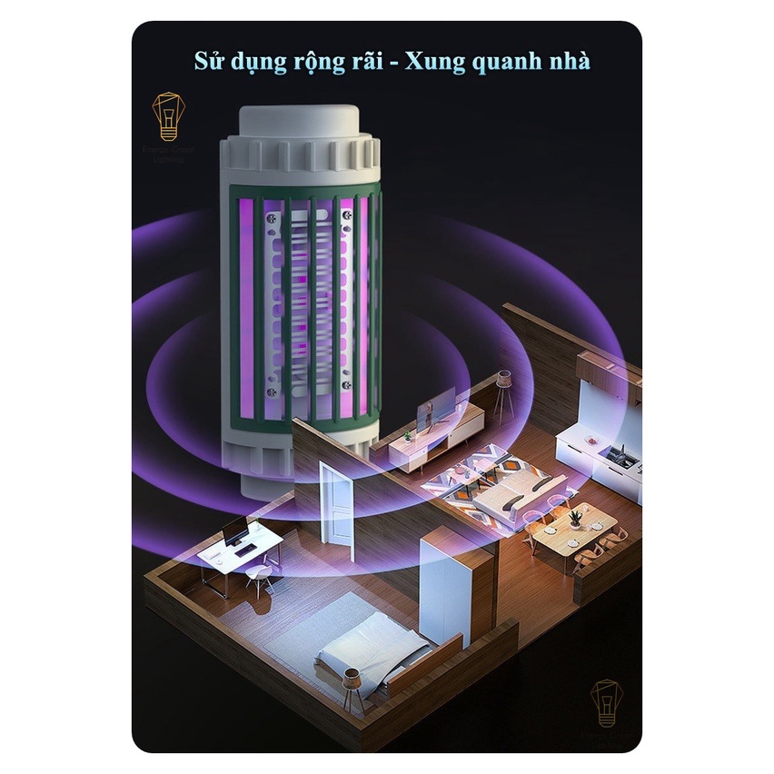 Ảnh Đèn Bắt Muỗi , Bẫy Muỗi Diệt Côn Trùng Energy Green Lighting DGS-223 - Kiêm Đèn Ngủ - An Toàn , Hiệu Quả - BH 1 Năm 3