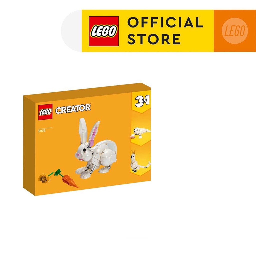 LEGO CREATOR 3in1 31133 Thỏ Trắng Dễ Thương (258 Chi Tiết)