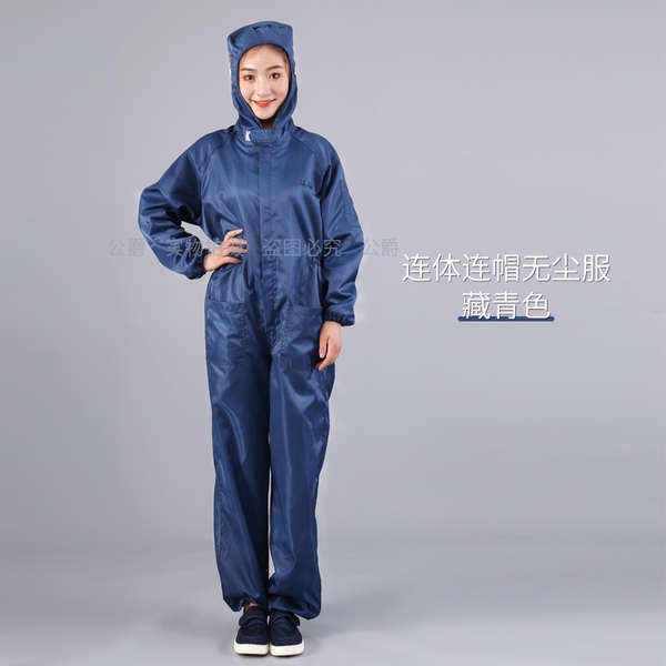 Áo Liền Quần Có Mũ Trùm Đầu Chống Tĩnh Điện Có Túi Đựng Sơn Màu Xanh navy  Xám Chống Bụi