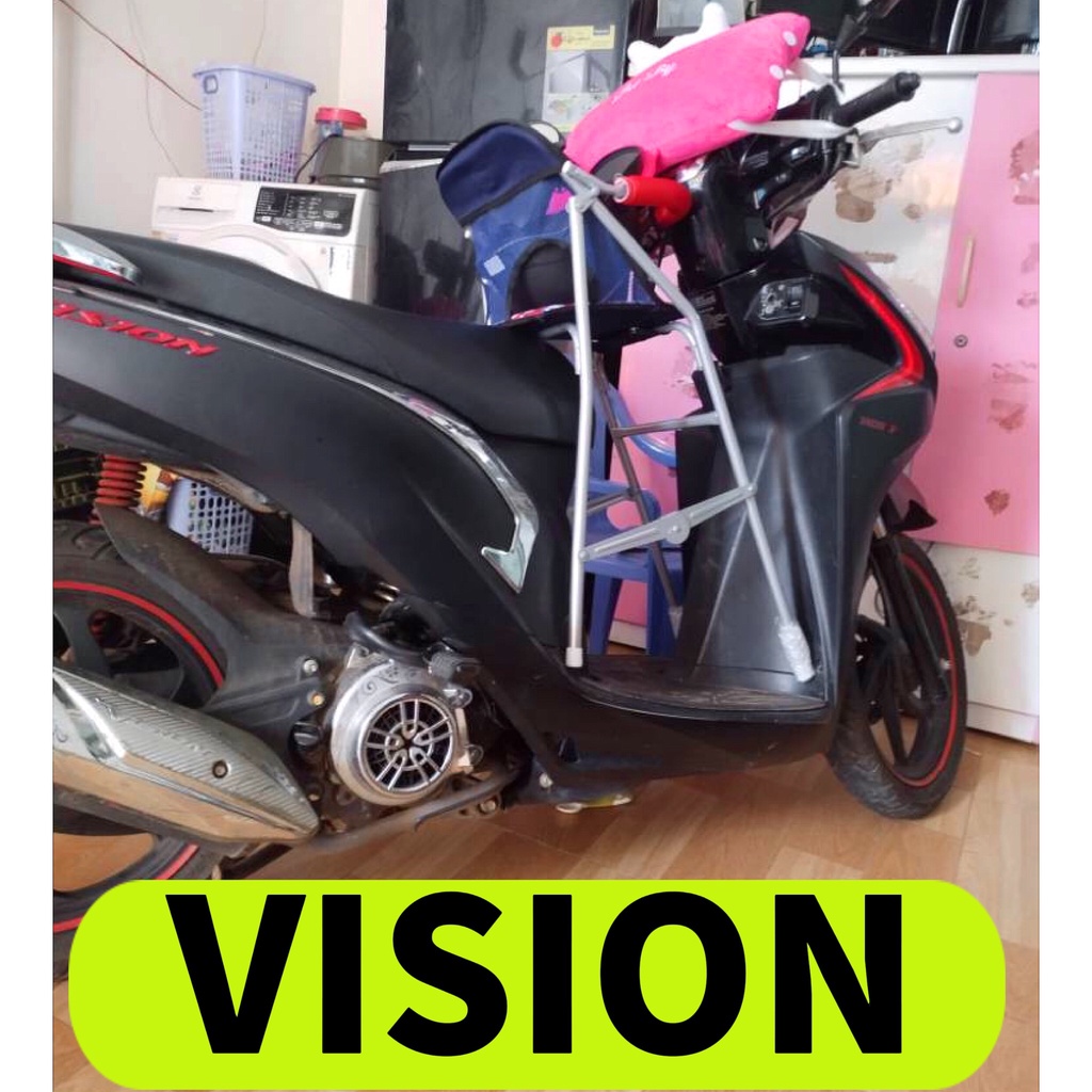 Ghế ngồi xe máy Vision , có vòng an toàn , ghế ga xếp sắt sơn tĩnh điện