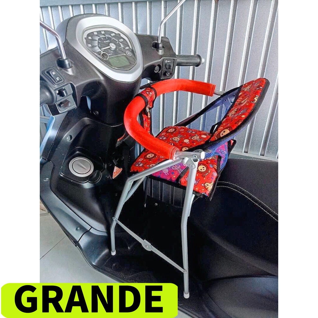 Ghế ngồi xe tay ga GRANDE , Ghế ga xếp gấp gọn sắt sơn tĩnh điện , AN TOÀN CHO BÉ