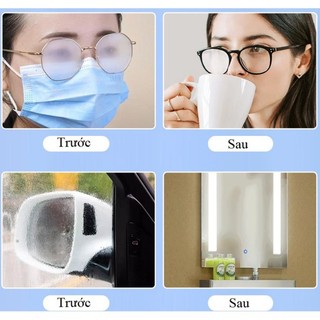 Khăn Lau Kính Chống Mờ Nano 100 Gói | Giấy Lau Kính Chống Hấp Hơi Chống Sương | Lau Gương Đa Năng