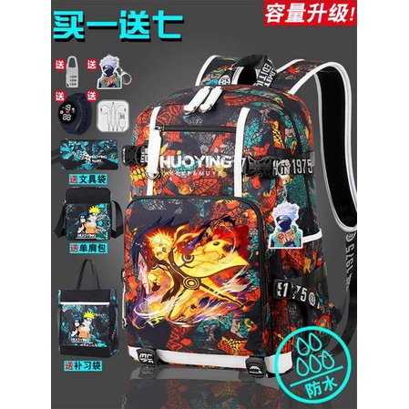 ✿ cặp đi học nam ✿ có hàng sẵn ♚Balo Đi Học Cỡ Lớn In Họa Tiết Hoạt Hình Naruto Cho Bé Trai Tiểu Học Lớp 3-6☜