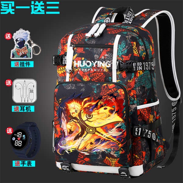 ✿ cặp đi học nam ✿ có hàng sẵn ♚Balo Đi Học Cỡ Lớn In Họa Tiết Hoạt Hình Naruto Cho Bé Trai Tiểu Học Lớp 3-6☜
