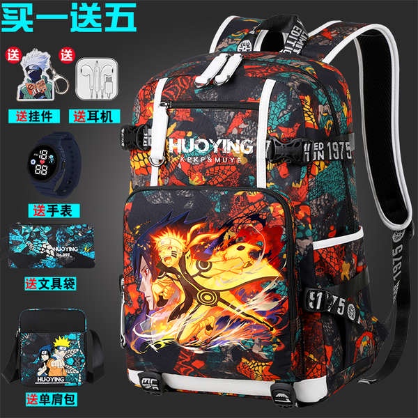 ✿ cặp đi học nam ✿ có hàng sẵn ♚Balo Đi Học Cỡ Lớn In Họa Tiết Hoạt Hình Naruto Cho Bé Trai Tiểu Học Lớp 3-6☜