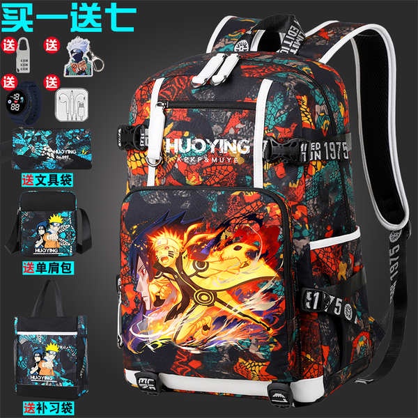 ✿ cặp đi học nam ✿ có hàng sẵn ♚Balo Đi Học Cỡ Lớn In Họa Tiết Hoạt Hình Naruto Cho Bé Trai Tiểu Học Lớp 3-6☜