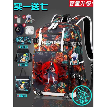 ✿ cặp đi học nam ✿ có hàng sẵn ♚Balo Đi Học Cỡ Lớn In Họa Tiết Hoạt Hình Naruto Cho Bé Trai Tiểu Học Lớp 3-6☜
