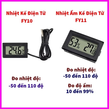 Nhiệt Kế Điện Tử -50*C ~ 110*C Có Đầu Dò Nhiệt Độ, Nhiệt Ẩm Kế Điện Tử Đo Nhiệt Độ Và Độ Ẩm 10-99% (Có Sẵn Pin)