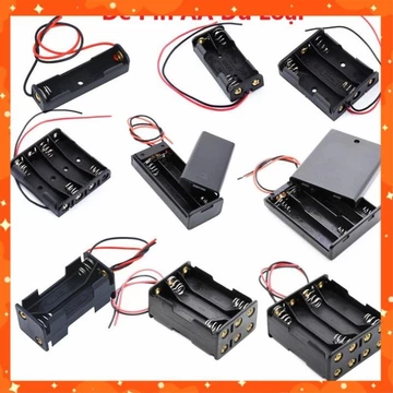 Đế Pin AA Có Nắp Kèm Công Tắc 1 Pin, 2 Pin, 3 Pin, 4 Pin - Đế Pin Con Thỏ Đôi AA (Đầu Ra Nối Tiếp)