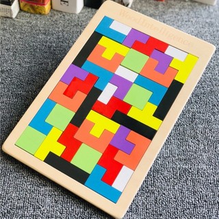 Bộ Ghép Hình Gỗ Xếp Gạch Trí Tuệ Cho Bé Sáng Tạo – Gồm 1 Bảng Và 40 Chi Tiết Giúp Phát Triển Tư Duy Logic