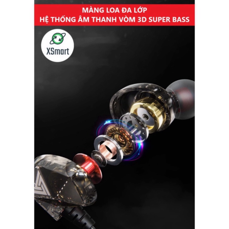 Tai Nghe Phone Nghe Nhạc Chơi Game QKZ AK2 Pro 2023 Mới Nhất Âm Thanh Super Bass, Dây Chống Rối, Có Mic Đàm Thoại hot ho
