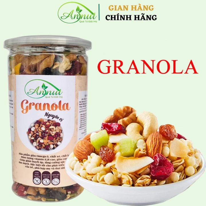 Granola Siêu Hạt ANNUT Cho Người Ăn Kiêng Giảm Cân 500g, Đồ Ăn Vặt Healthy,Thêm Ngũ Cốc, Hoa Quả Sấy, Ăn Sáng Dinh Dưỡng – 3