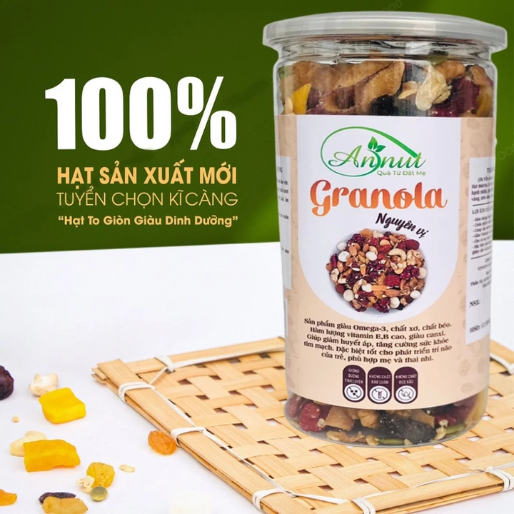 Granola Siêu Hạt ANNUT Cho Người Ăn Kiêng Giảm Cân 500g, Đồ Ăn Vặt Healthy,Thêm Ngũ Cốc, Hoa Quả Sấy, Ăn Sáng Dinh Dưỡng – 4