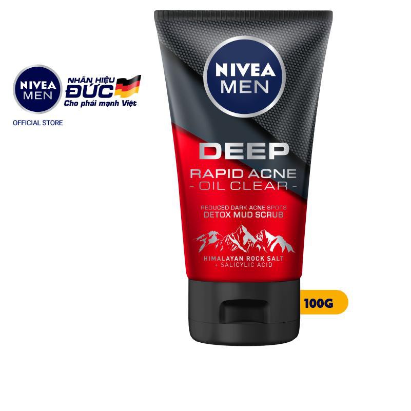 Sữa rửa mặt NIVEA MEN Deep Rapid Acne Oil Clear (100g):