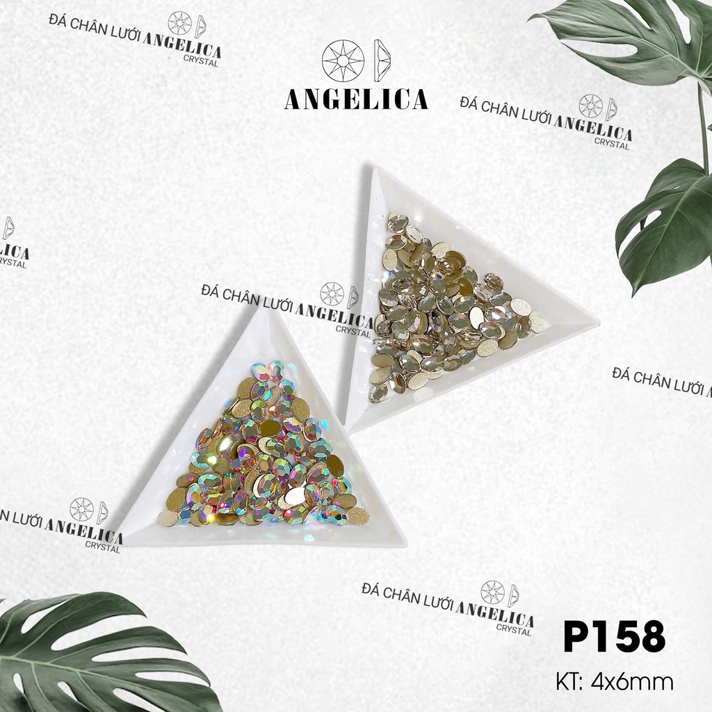 Túi 10 Viên Đá Nail Chân Bằng Hình Bầu Dục Trang Trí Móng ANGELICA P158