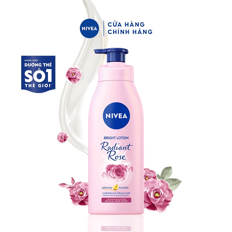 Sữa dưỡng thể dưỡng trắng da Nivea Radiant Rose (350ml) - 85707