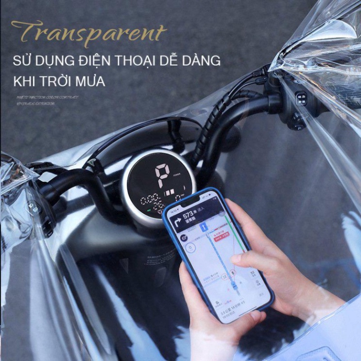 Áo mưa trong suốt phía trước PTLUXURY chất liệu cao cấp chống thấm nước tuyệt đối [ HÀNG TỐT ]