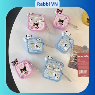 [Vỏ Airpods 1/2/3, Pro, Pro2] Vỏ airpods Kuromi & Pochacco leo cam siêu xynh RABBI