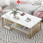 Bàn Trà Sofa HOLI Phòng Khách Mặt Bo Góc An Toàn, Có 2 Tầng Họa Tiết, Chân Sơn Tĩnh Điện Hàng Cao Cấp Bảo Hành 3 Nắm — ảnh 1