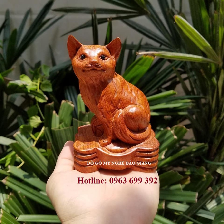 Tượng con mèo gỗ hương 12 cm (mẫu mới) | Shopee Việt Nam