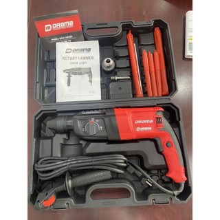 Máy khoan đục bê tông 3 chức năng chính hãng DRAMA - 2601 công suất lớn 1050W kèm bộ chuyển khoan và phụ kiện