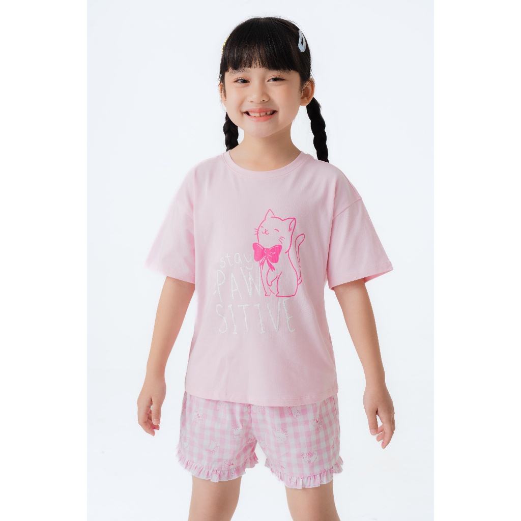 Bộ quần áo bé gái CANIFA chất liệu cotton 1LS23S007