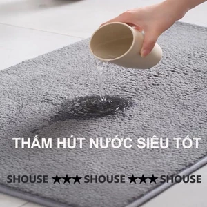 Thảm Lau Chân KRS01 chùi chân chống trượt lông cừu nhà bếp welcome cao cấp giá rẻ khách sạn đế cao su hút nước