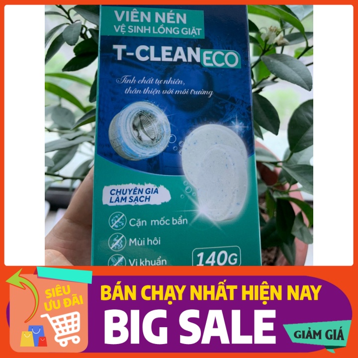 (Chiết) SALE RẺ NHẤT Hộp 3 Viên vệ sinh, tẩy lồng máy giặt T-Clean ...