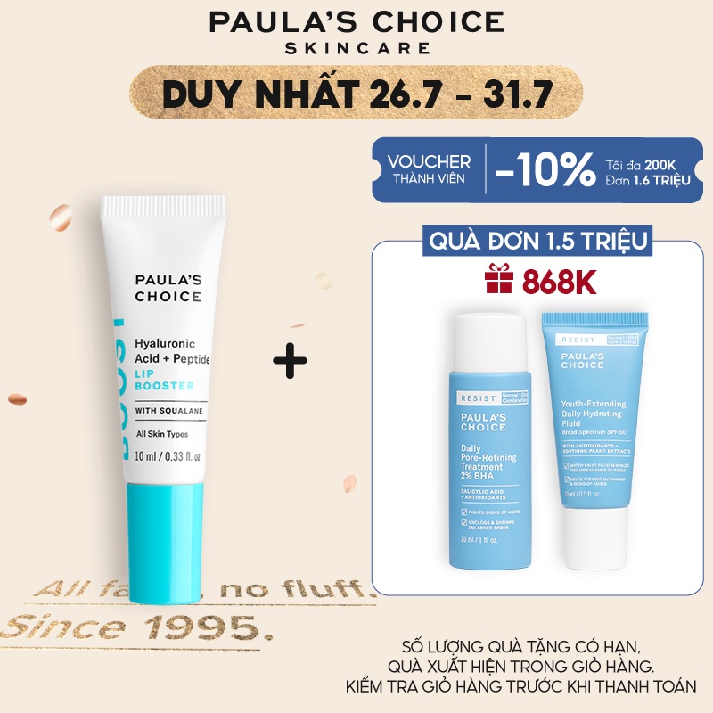 Tinh chất dưỡng môi Paula’s Choice Hyaluronic Acid + Peptide Lip Booster 10ml 9580