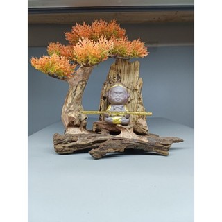 Gỗ lũa bonsai tán tùng dành cho bể cá cảnh, bể thủy sinh.Mẫu Tôn Ngộ Không , Tượng Phật ngồi thiền.