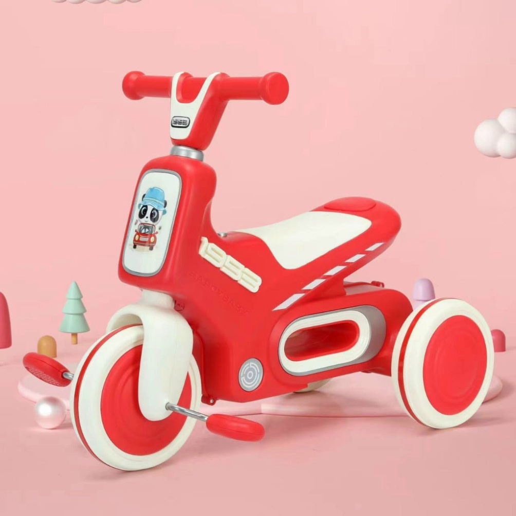 Xe đạp 3 bánh gấu trúc có nhạc đèn dành cho bé từ 2 tuổi _KHO SỈ HOA ĐỖ