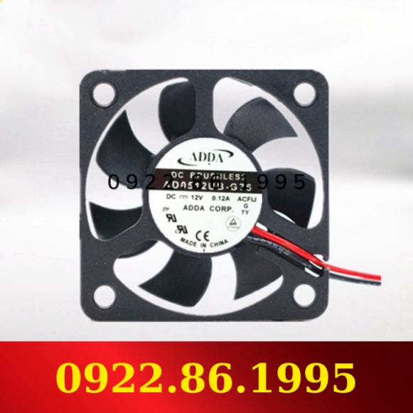 Ventilateur ADDA AD5012UB-D76 12V 0.20A - 50x15mm - 3 Fils - Pour Refroidissement