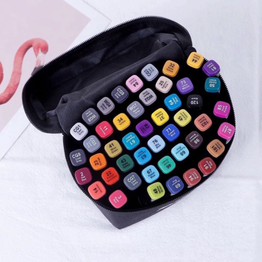 Tặng 3 cây Bút Màu Dạ Marker 48 Cây Touch tặng kèm túi - Hộp Bút Dạ 48 Cây Cực Kỳ Tiện Lợi
