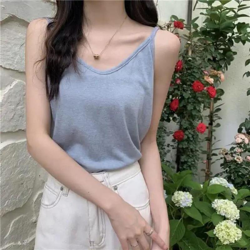[Màu mới] Áo hai dây, Áo ba lỗ chất cotton xược mùa hè thoáng mát, siêu xinh hàn quốc
