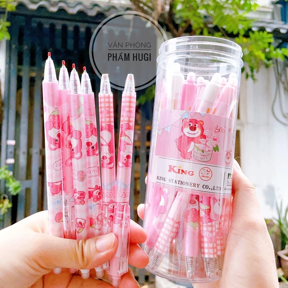 Lon 12 - 20 Cây Bút Gel Đầu Bấm Tẩy Xóa Được (mực Xanh/Tím) Chuyên Dành Cho Học Sinh Tiểu Học