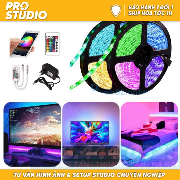 Cuộn đèn Led dây dán đổi nhiều màu (RGB) + Nguồn + Remote điều khiển ...