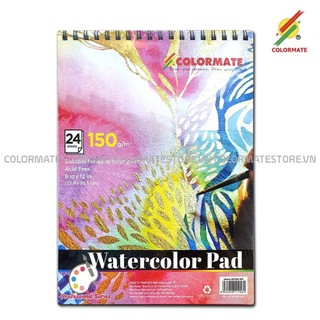 Tập Giấy Vẽ Watercolor Pad A4 Định Lượng 150GMS 24 Tờ - COLORMATE