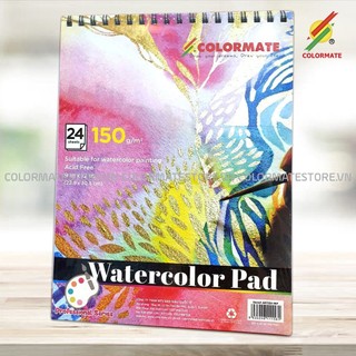 Tập Giấy Vẽ Watercolor Pad A4 Định Lượng 150GMS 24 Tờ - COLORMATE