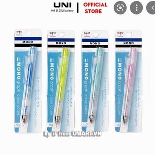 Bút chì bấm Mono graph clear Blue- COLORMATE