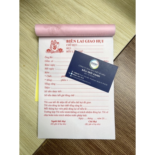Biên Lai Giao Hụi (15X20Cm) 1 Liên, 2 Liên 100 Tờ/Quyển | Shopee Việt Nam
