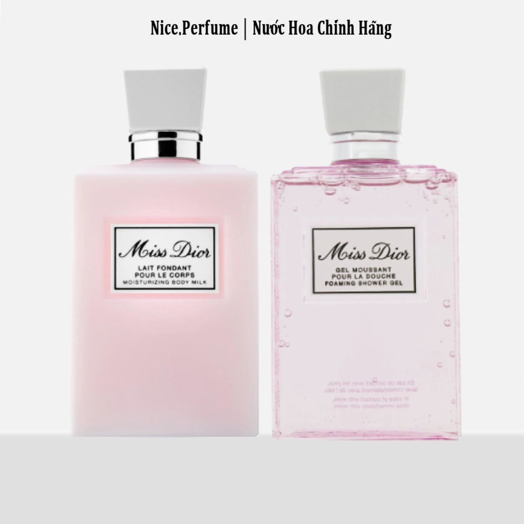 Dưỡng Thể + sữa tắm Hương Nước Hoa Miss Dior Body Lotion 200ml Trắng Da
