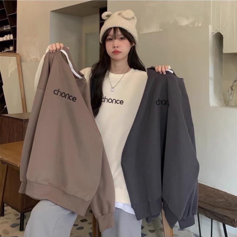 [ Rẻ Vô Địch ] Áo Nỉ Sweater CHONCE Tay Bồng Form Rộng Nam Nữ Unisex ...